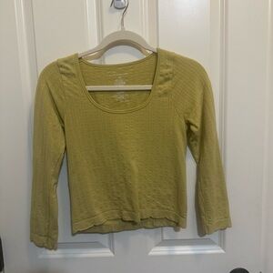 Yellow Ribbed Layering Top